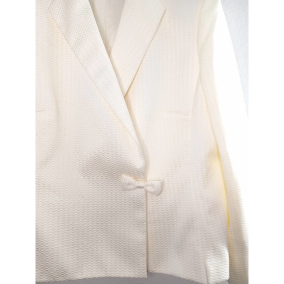 Jones Wear Suit Formal Career Geometric Bow Front Side White Plus Size 18 Blazer - Picture 4 of 9